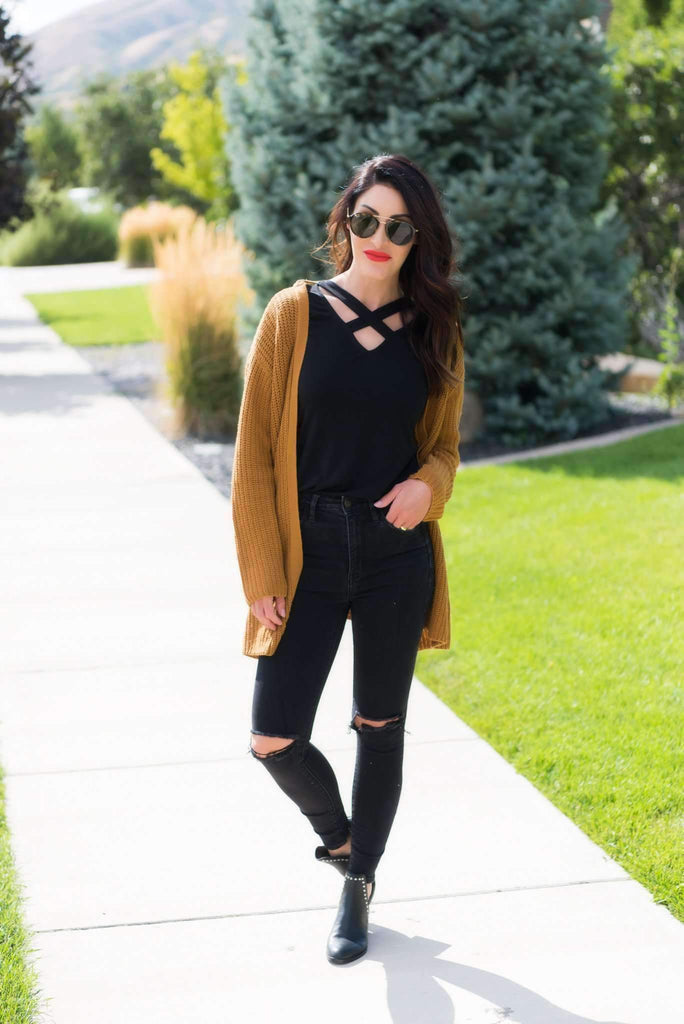 Brigitte Brianna Criss Cross Top - SexyModest Boutique